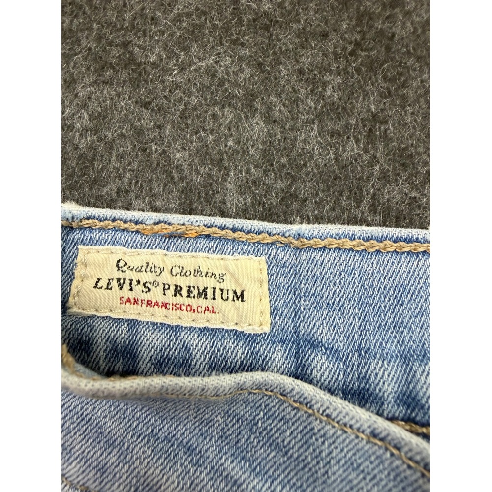 Levis Premium 724 High Rise Straight Jeans Light Wash Raw Hem Size 24 Womens - Picture 4 of 10